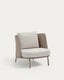 Sedalis outdoor armchair in aluminium and taupe rope cord