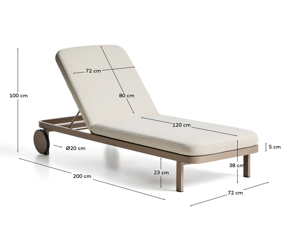 Lounger Kionia made of aluminum in topo color