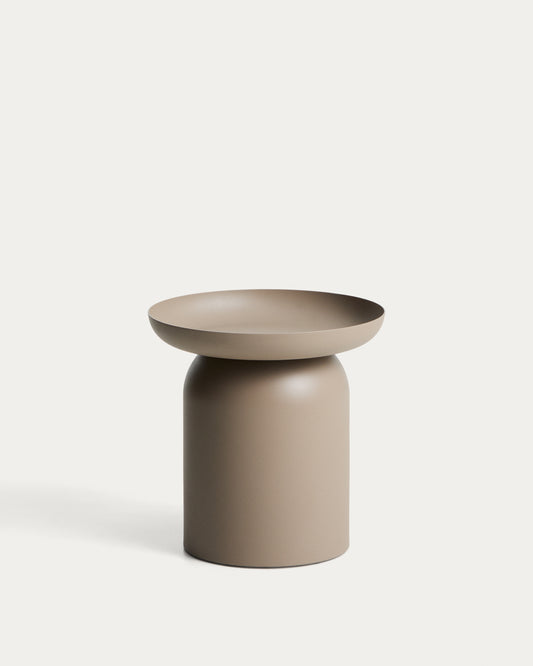 Arcola pomoćni sto od taupe aluminijuma, Ø45 cm