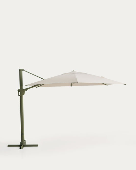Noli bež konzolni suncobran sa konstrukcijom od zelenog aluminijuma, 300 x 420cm