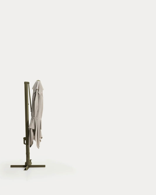 Noli bež konzolni suncobran sa konstrukcijom od zelenog aluminijuma, 300 x 300cm