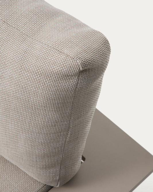 Trosedna sofa Vathi od aluminijuma sa desnom ležaljkom, boja topo, 250 x 159 cm.