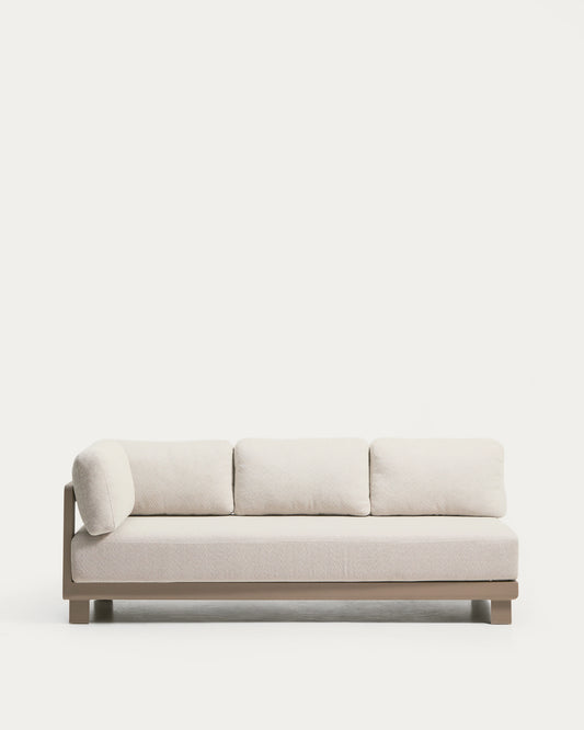 Nerano sofa za 3 osobe od taupe aluminijuma, 208 cm