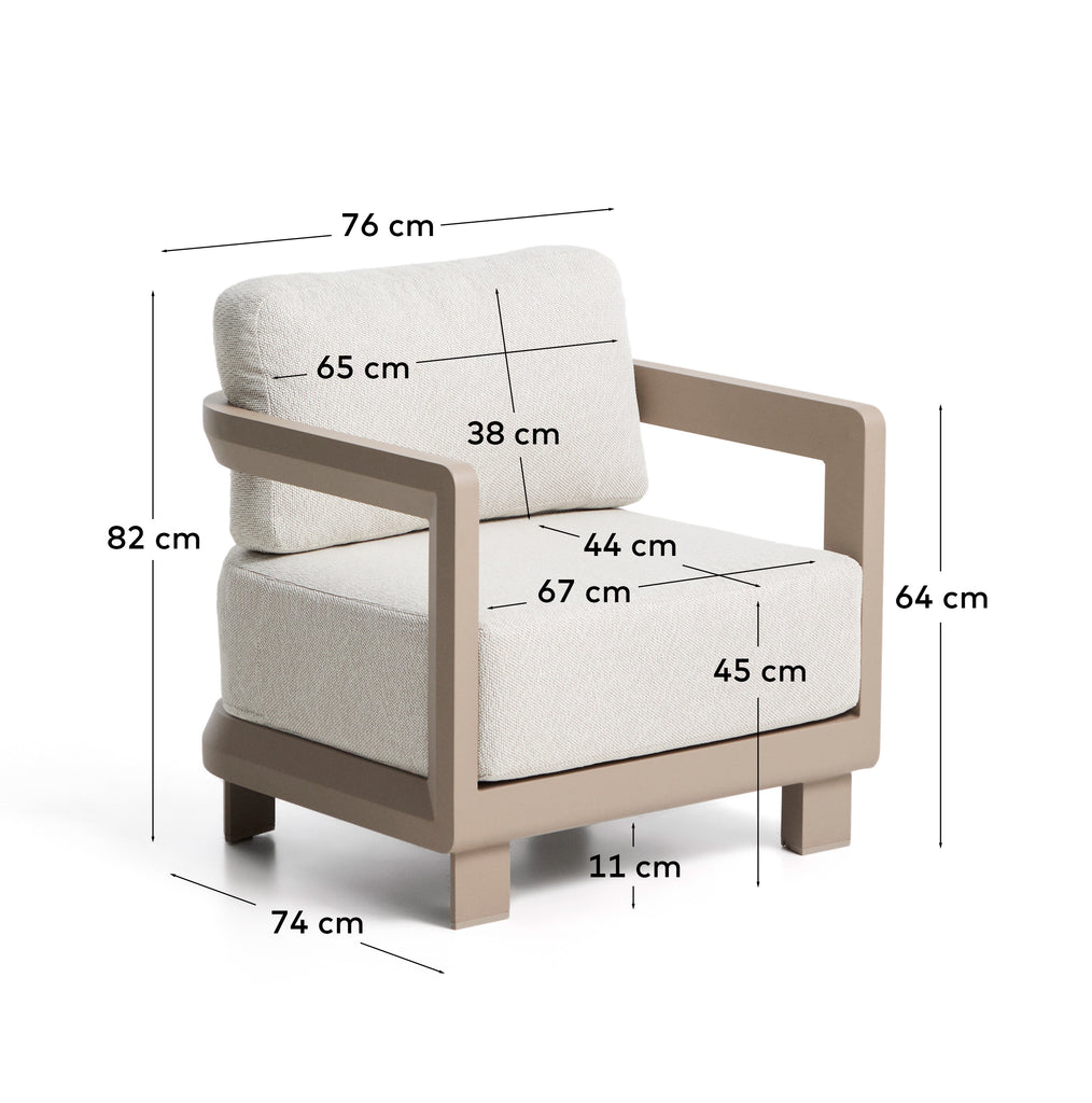 Armchair Nerano for outside made of aluminum, talp