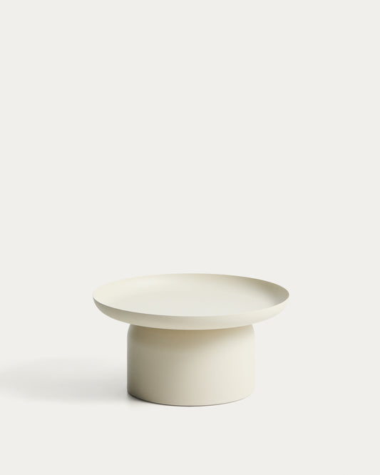 Arcola coffee table in ecru aluminium Ø70cm