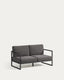 Comova 100% baštenska sofa za 2 osobe od tamnosivog i crnog aluminijuma, 150 cm