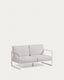 Comova 100% spoljašnja dvosedna sofa u beloj boji sa strukturom od belog aluminijuma, 150 cm