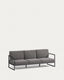 Comova 100% baštenska sofa za 3 osobe od tamnosivog i crnog aluminijuma, 222 cm
