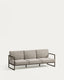 Comova 100% baštenska sofa za 3 osobe od svetlosivog i zelenog aluminijuma, 222 cm
