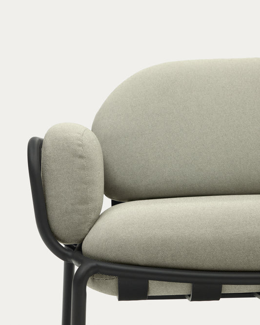 Joncols spoljna sofa sa 2 sedišta sa bež presvlakom i aluminijumom sa sivom farbom 164cm