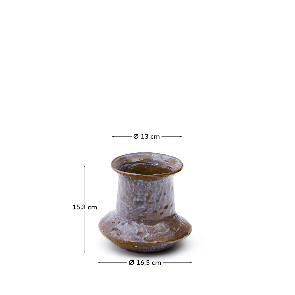 Olaris braon keramička vaza 16 cm