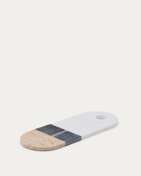 Nivol velika daska za serviranje od belog i crnog mermera i travertina