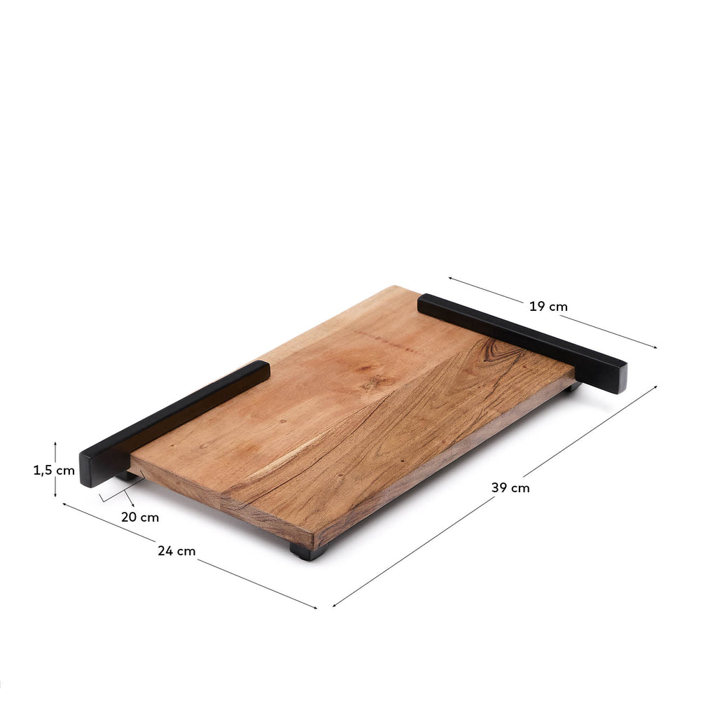 Vira daska za posluživanje od bagremovog drveta i crnog metala