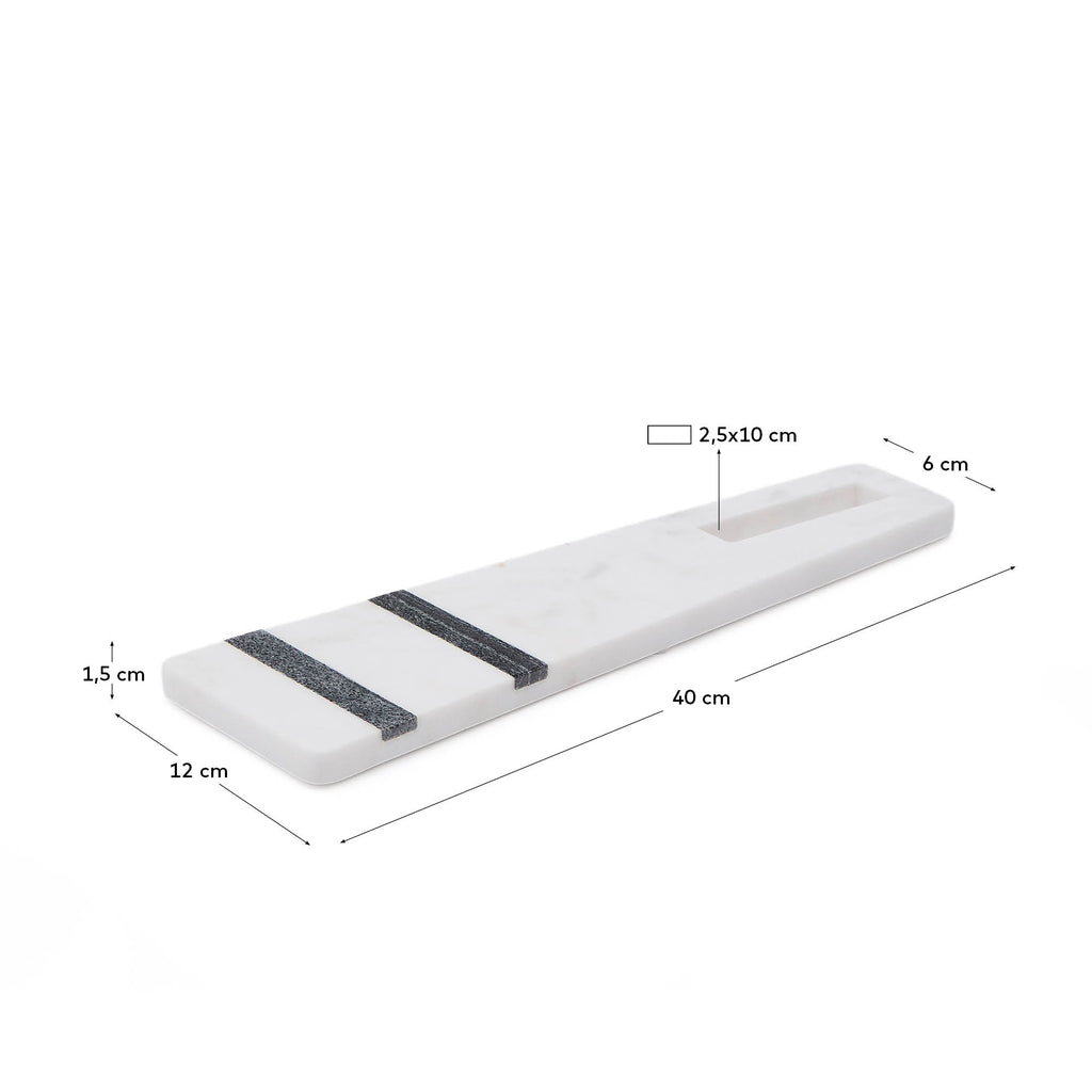 Nira mala daska za serviranje od crno-belog mermera