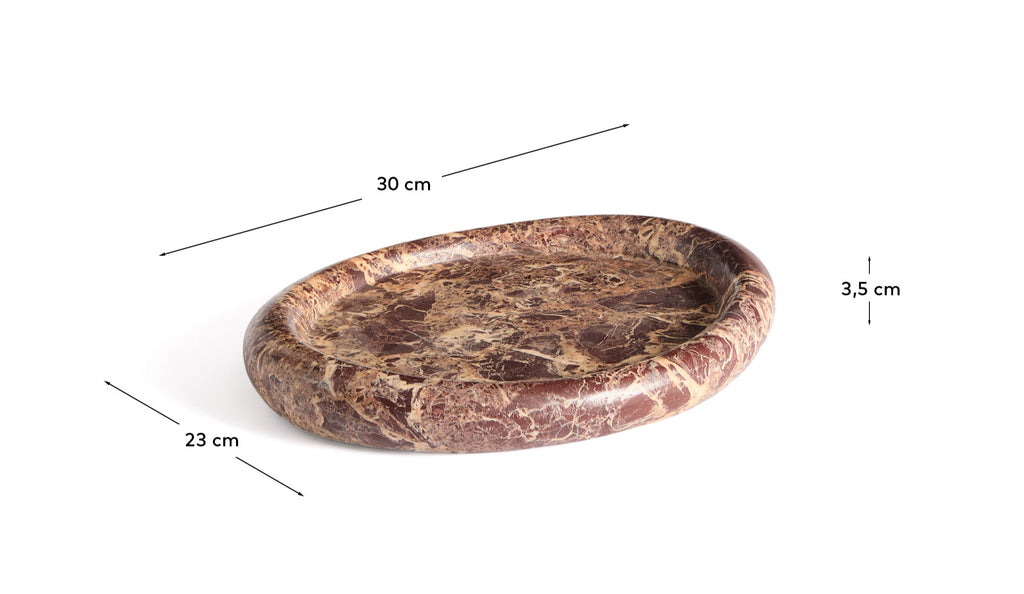 Lenorel tray made of burgundy marble 30 x 23 cm