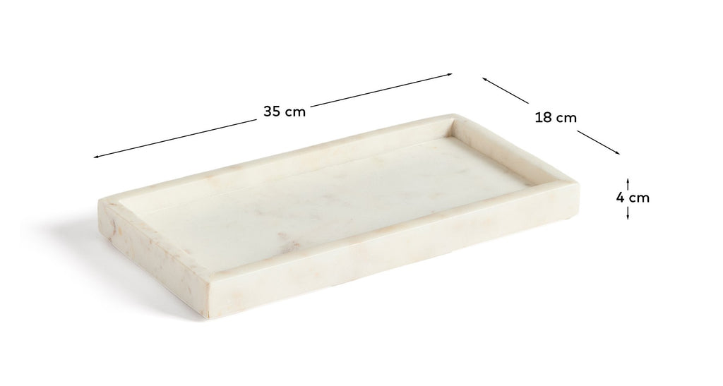 Serella white marble tray 35 x 18 cm