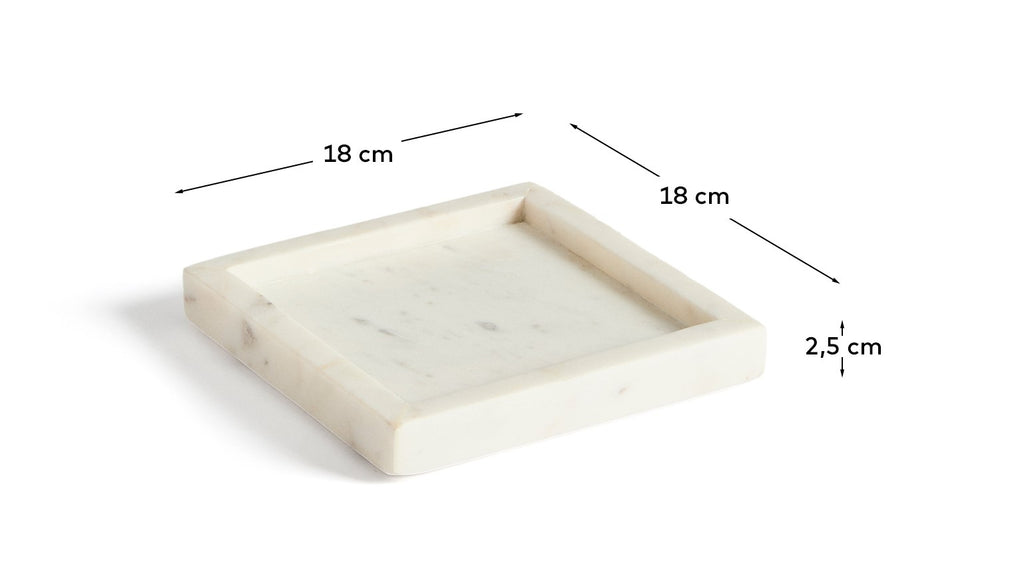 Serella white marble tray 18 x 18 cm