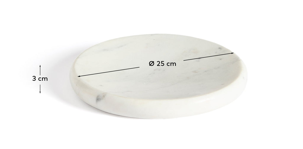 Obena poslužavnik od belog mermera Ø 25 cm