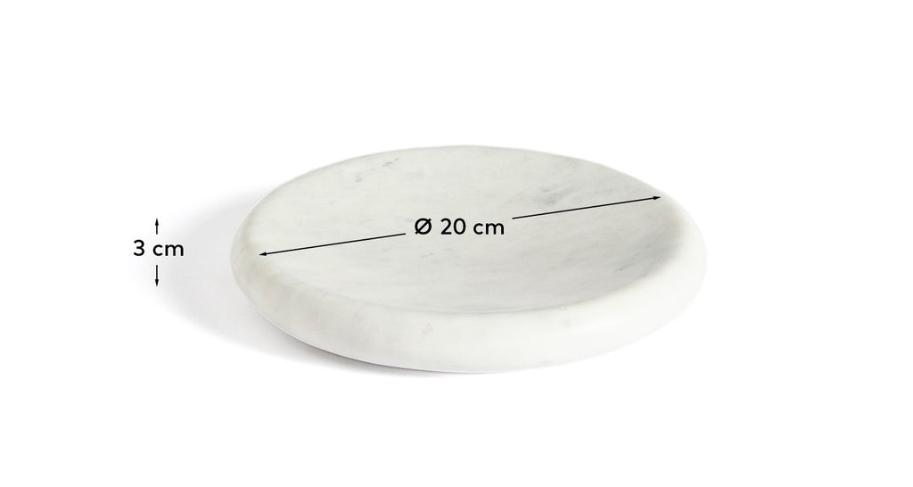 Obena white marble tray Ø 20 cm