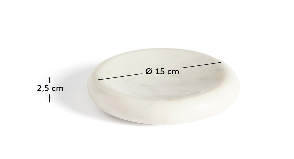 Obena white marble tray Ø 15 cm