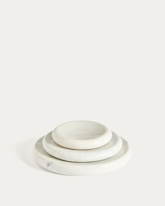 Obena tray in white marble Ø 15 cm