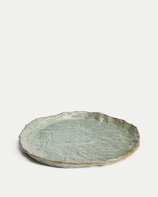 Alenia shallow gray ceramic plate