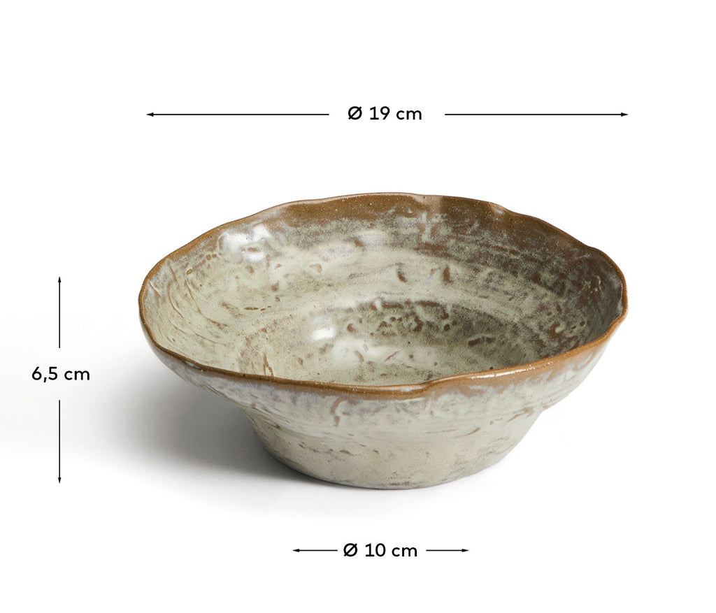 Alenia deep plate made of brown ceramic