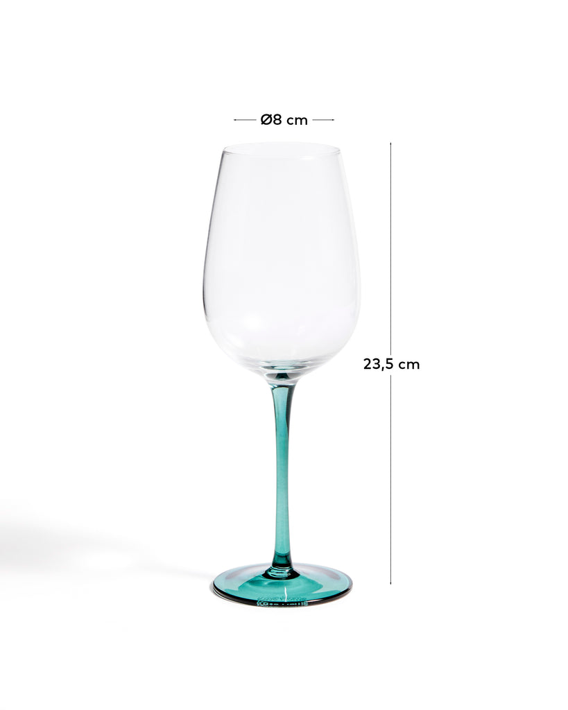 Irides wine glass made of blue and transparent glass 43 cl