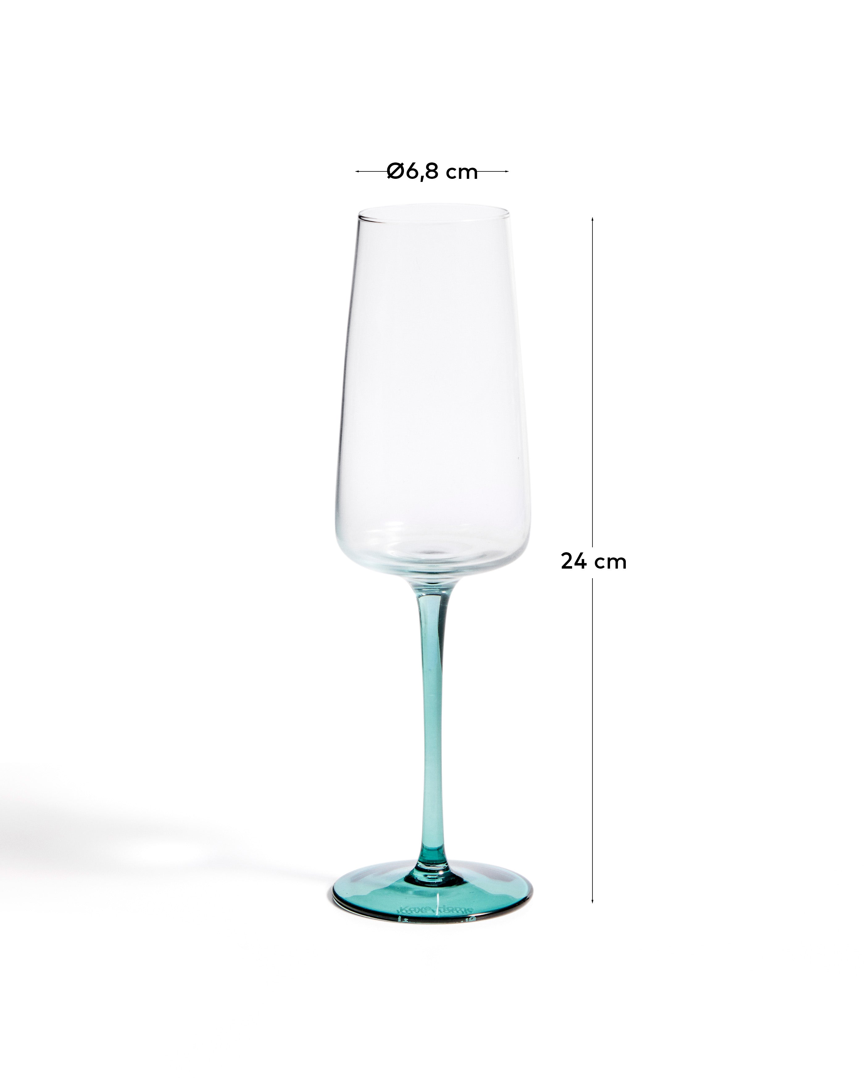 Irides providna čaša za šampanjac sa plavim detaljem, 31.5 cl