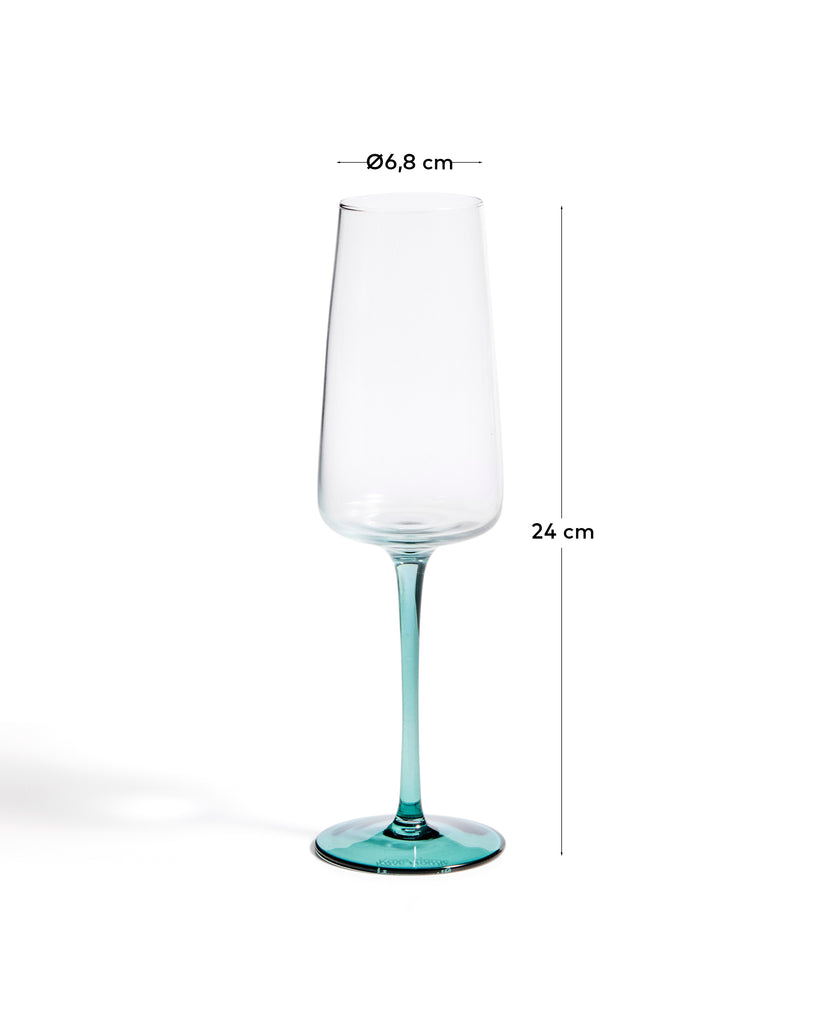 Glass for sparkling wine Irides from blue and transparent glass 31.5 cl