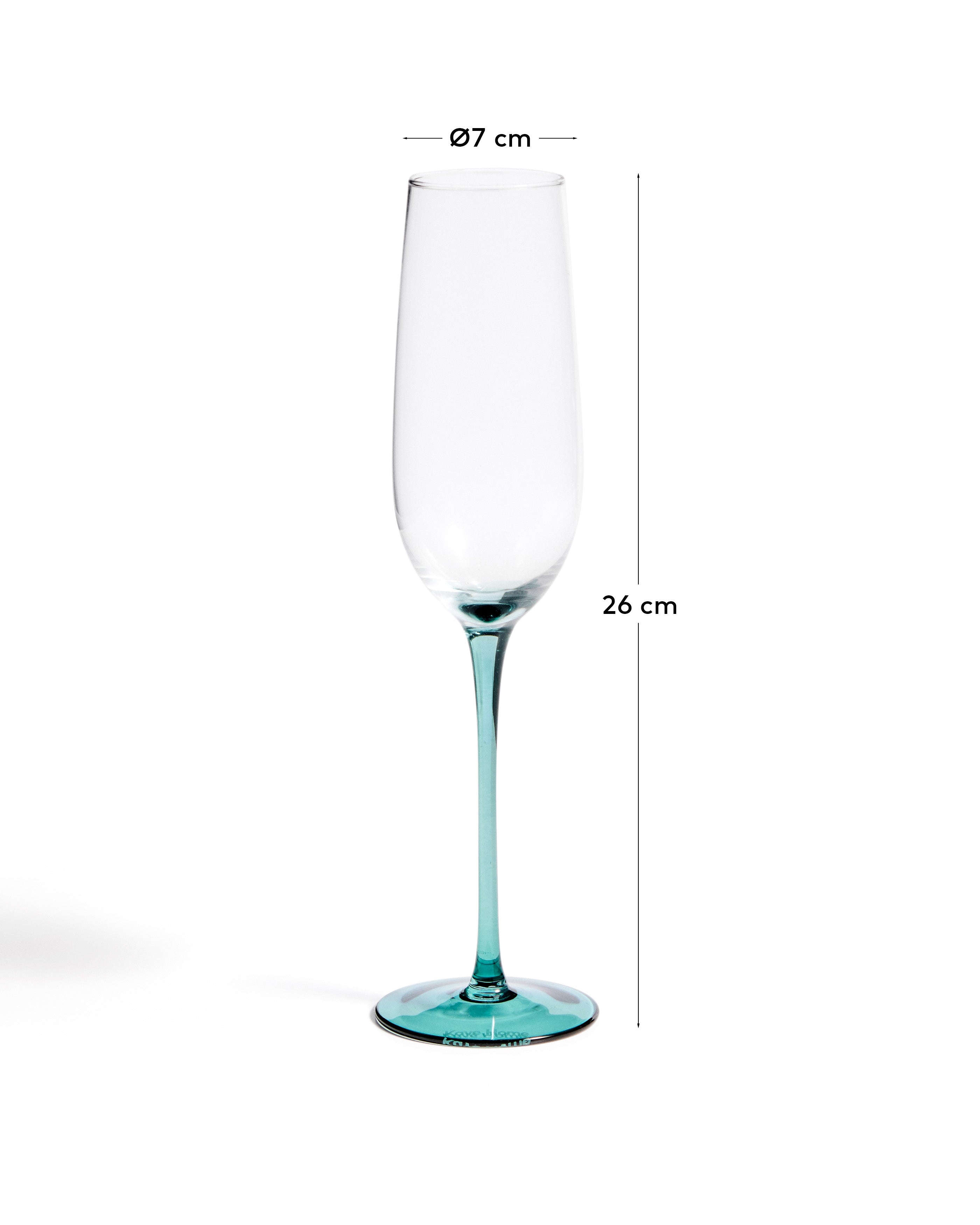Irides providna čaša za šampanjac sa plavim detaljem, 24.5 cl