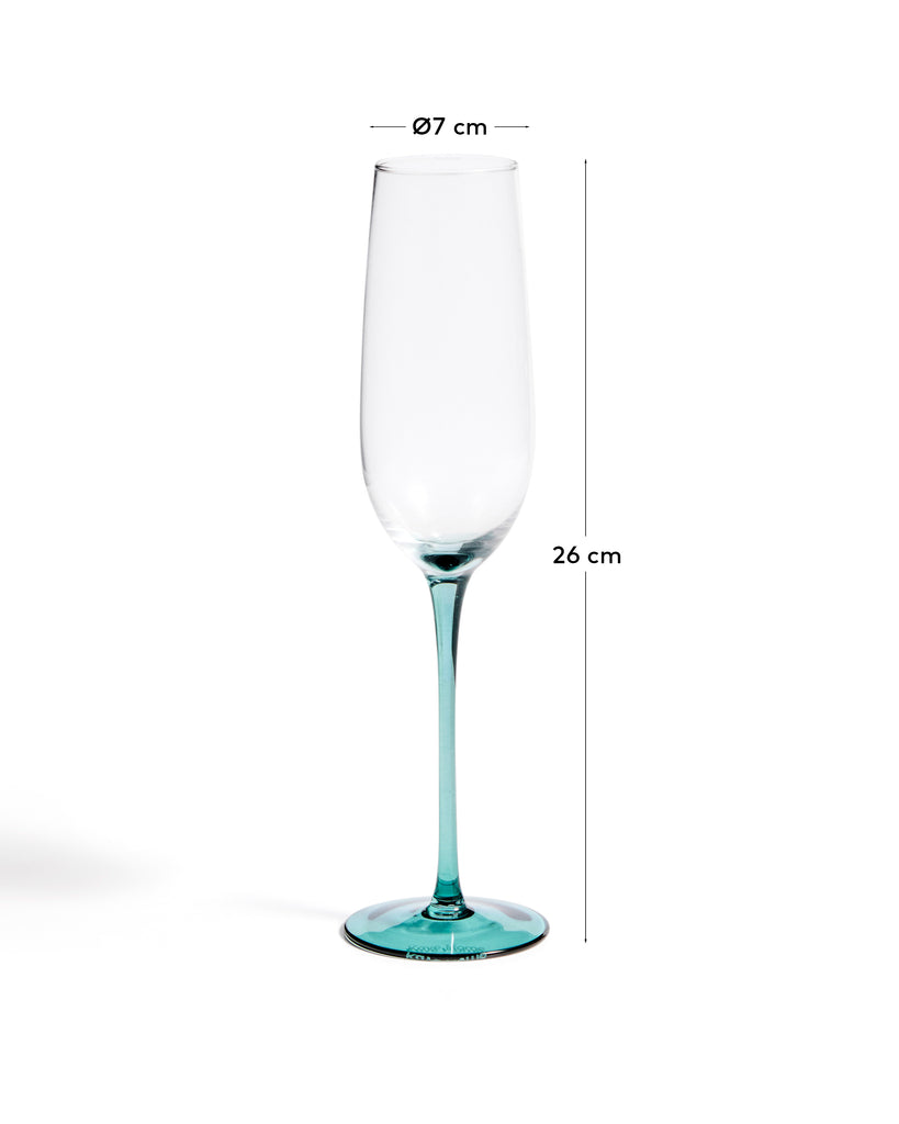 Glass for sparkling wine Irides from blue and transparent glass 24.5 cl