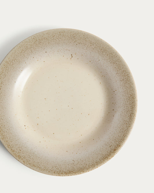 Tanjir za desert Sarel od keramike bež