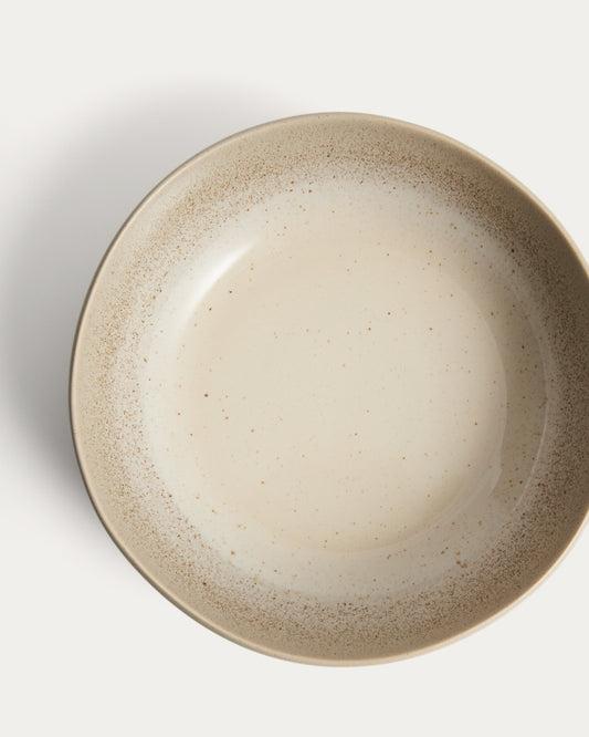 Duboki tanjir Sarel od keramike bež