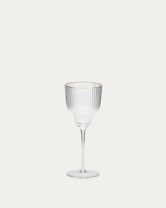 Ayan transparent wine glass, with gold marking, 33 cl