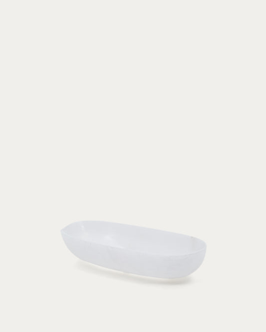 Eval posuda za serviranje od belog alabastera