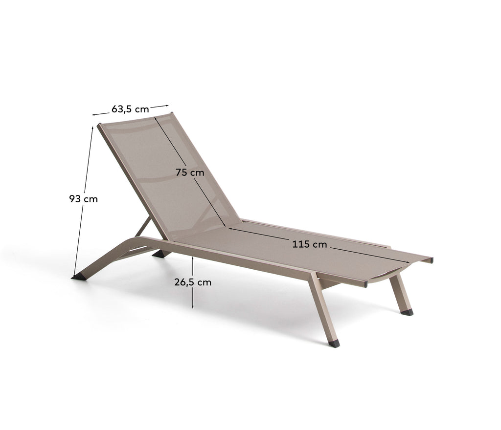 Capraia lounger made of aluminum in the color topo
