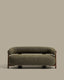 Sofa Granite za 2 osobe od zelenog šenila i nogu od punog jasenovog drveta sa završnom obradom u tonu oraha 155 cm FSC 100%