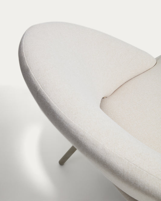 Bonali armchair in beige chenille with beige metal legs FSC Mix Credit 