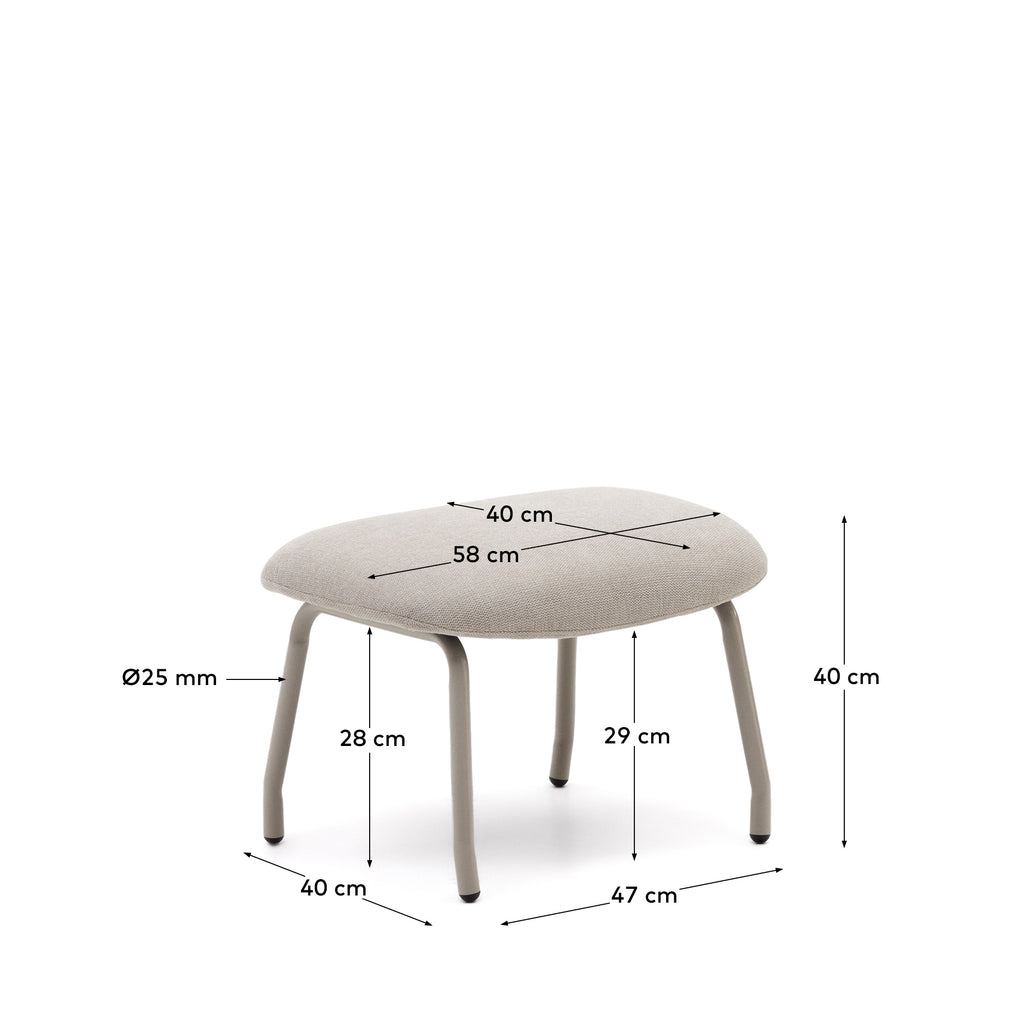 Belina bež šenil oslonac za noge od čelika sa bež završnom obradom FSC 100%