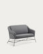 Brida 2 seater sofa in dark grey, 128 cm