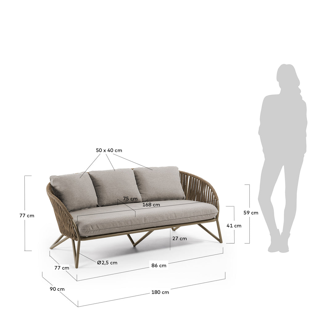 trosed Branzi sofa u braon gajtanu, 180 cm