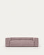 Blok trosed sofa od roze širokog sumota, 240 cm