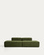 Sofa Blok 3 sedišta od zelenog debelog rebrastog somota 290 cm FSC Mix Credit