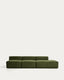 Sofa Blok 3 sedišta sa desnim terminalom od zelenog debelog rebrastog somota 325 cm FSC Mix Credit