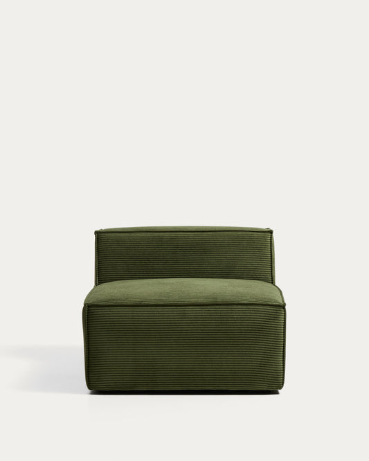 Fotelja Blok od zelenog debelog rebrastog somota 90 cm FSC Mix Credit
