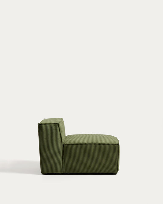 Blok green thick corduroy armchair 90cm FSC Mix Credit