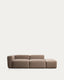 Sofa Blok 3 sedišta sa levim naslonom za ruke i terminalnim pufom od smeđeg šenila 270 cm FSC Mix Credit