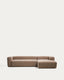 Blok 4-seater brown chenille right chaise longue sofa 330cm FSC Mix Credit