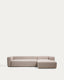 Blok 4-seater beige chenille right chaise longue sofa 330cm FSC Mix Credit